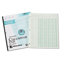 Accounting Pad, Five Eight-Unit Columns, 8-1/2 x