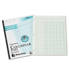 Accounting Pad, Six Six-Unit Columns, 8-1/2 x 11, 50-Sheet