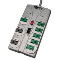 TLP808NETG Eco Surge Green, 8 Outlet, Tel DSL, 8ft Cord,