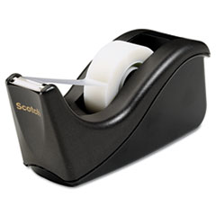 Value Desktop Tape Dispenser, 1&quot; core, Two-Tone Black -