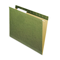 Reinforced Hanging File Folders, Untabbed, Kraft,