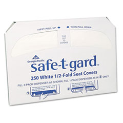 Half-Fold Toilet Seat Covers,
White - SAFE-T-GARD 1/2FLD
TOILET SEAT CVR WHI 20/250