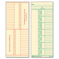 Time Card for Cincinnati, Named Days, Two-Sided, 3-3/8