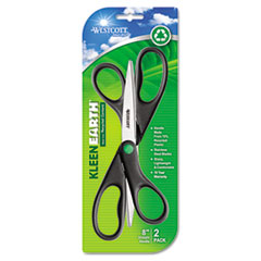 KleenEarth Recycled Scissors, 8&quot;, Black, 2/PK - SCISSORS,8&quot;