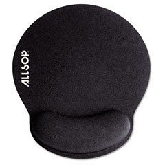 Memory Foam Mouse Pad with Wrist Rest, Black, 7 1/4&quot; x 8