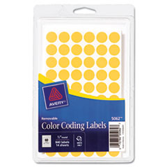 Removable Self-Adhesive Color-Coding Labels, 1/2in