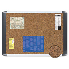 Tech Cork Board, 36x48, Silver/Black Frame -