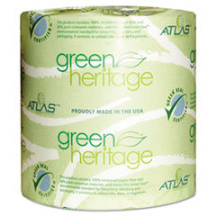Green Heritage Bathroom Tissue, 1-Ply Sheets, White -