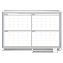 4 Month Planner, 48x36, White/Silver -