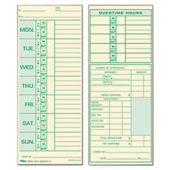 Time Card for Pyramid Model 331-10, Weekly, Two-Sided,