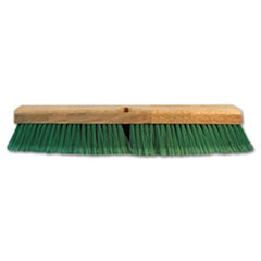 Push Broom Head, 3&quot; Green Flagged Recycled PET Plastic,