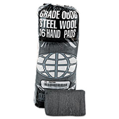 Industrial-Quality Steel Wool Hand Pad, #0000 Super Fine,