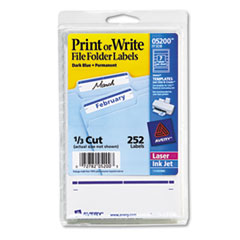 Print or Write File Folder Labels, 11/16 x 3-7/16,