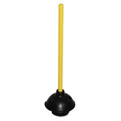 Toilet/Drain Plunger, 20&quot; Wood Handle, 6&quot; Diameter -