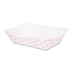 Paper Food Baskets, 16oz Capacity, Red/White - C-100