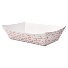 Paper Food Baskets, 2lb Capacity, Red/White - C-200
