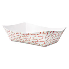Paper Food Baskets, 3lb Capacity, Red/White - C-300