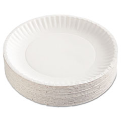 Coated Paper Plates, 9 Inches, White, Round,