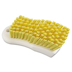 Yellow Polypropylene Bristle Scrub Brush, 6&quot;, White -