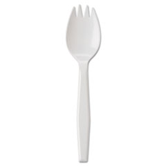 Medium-Weight Cutlery, 6 1/4&quot;, Spork, White - C-PP MED