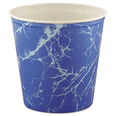 Double Wrapped Paper Bucket, Waxed, Blue Marble, 165 oz -
