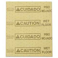 Over-the-Spill Pads,
Polypropylene, &quot;Caution Wet
Floor,&quot; Yellow, 16-1/2&quot;W x
20&quot;L - C-OVER THE SPILL PADS
LRGE25SHTS/PAD