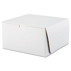 Tuck-Top Bakery Boxes, 10w x 10d x 5 1/2h, White - C-BOX