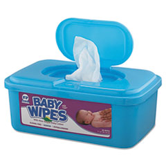 Baby Wipes Tub, Unscented, White, 80/Tub - C-ALOE BABY