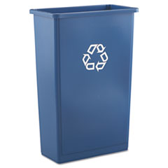 Slim Jim Recycling Container, Rectangular, Plastic, 23 gal,