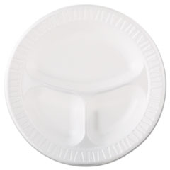 Foam Plastic Plates, 10 1/4 Inches, White, Round, 3