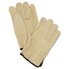 Unlined Pigskin Driver Gloves, Cream, Large - C-DRVR