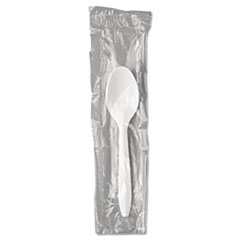 Wrapped Polypropylene Cutlery, Teaspoon, White -