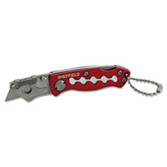 Sheffield Mini Lockback Knife, 1 Utility Blade, Red -