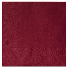 Beverage Napkins, Two-Ply 9 1/2&quot; x 9 1/2&quot;, Burgundy,