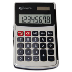 Handheld Calculator, Hard
Flip Case, 8-Digit LCD, Dual
Power, Silver - CALCULATOR,
HARDCASE 8DIG