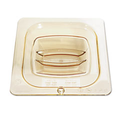 Hot Food Pan Covers, 6 3/8w x 6 7/8d, Amber - C-1/6 SIZE