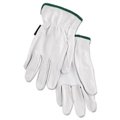 Grain Goatskin Driver Gloves, White, Medium - C-DRVR