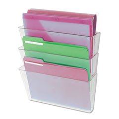 3 Pocket Wall File Starter Set, Letter, Clear -