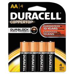 Coppertop Alkaline Batteries, AA, 4/Pack -
