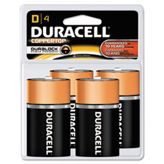 CopperTop Alkaline Batteries
with Duralock Power Preserve
Technology, D, 4/Pack -
BATTERY,ALKLN,D,1.5V,4/PK