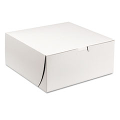 Tuck-Top Bakery Boxes, 9w x 9d x 4h, White - BAKERY