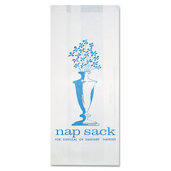 Nap Sack Sanitary Disposal Bags, 4w x 2d x 9h, White -