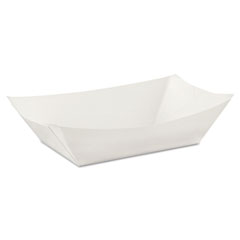 Kant Leek Polycoated Paper Food Tray, 3 Pound, White,