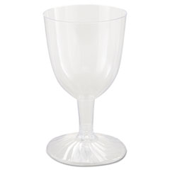 Comet Plastic Wine Glasses, 6 oz, Clear, Two-Piece