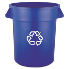 Brute Recycling Container, Round, 20 gal, Blue - 20 GAL