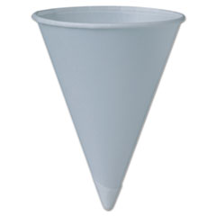 Bare Treated Paper Cone Water
Cups, 6 oz., White - C-RLLD
RIM PPR CONE CUP 6OZ POLY BG
WHI 25/200