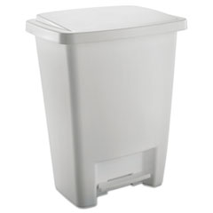 Step-On Waste Can, Rectangular, Plastic, 8 1/4