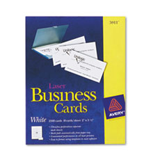 Laser Business Cards, 2 x 3 1/2, White, 10 Cards/Sheet,