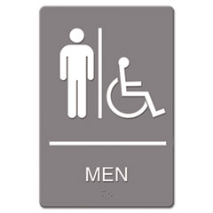 ADA Sign Men Restroom
Wheelchair Accessible Symbol,
Plastic, 6 x 9, Gray - 6X9
ADA SIGN, MEN HANCAP-GY/WE