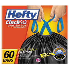 Cinch Sak Large Drawstring Trash Bags, 30gal, 1.1mil, 30